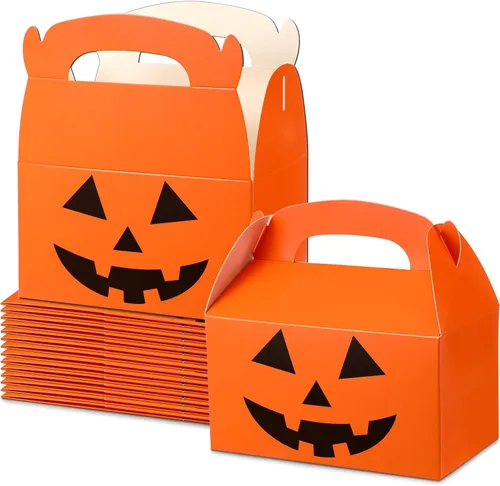 Lincia 50 cajas de golosinas de Halloween, cajas de caramelos, cajas de cartón y calabaza, juego de cajas de regalo de vacaciones, bolsas a granel