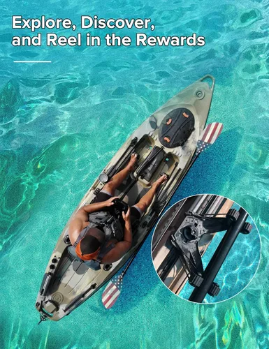 Miniatura 4 de Soporte de paleta de kayak, accesorios de kayak para pesca, accesorios de montaje en pista de kayak de doble cabeza, soporte de paleta compensada