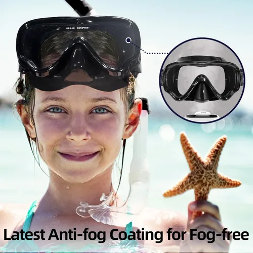 Miniatura 3 de Seago Gafas de natación para niños, máscara de buceo para jóvenes (5-15), antivaho 180° visión clara