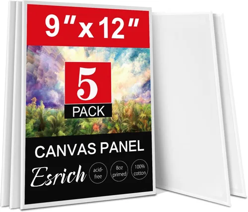 Miniatura 10 de ESRICH Lienzos para pintar de 8 x 10 pulgadas, paquete de 14 tableros de lienzo en blanco a granel, lienzo de algodón para pintura al óleo, acrílico