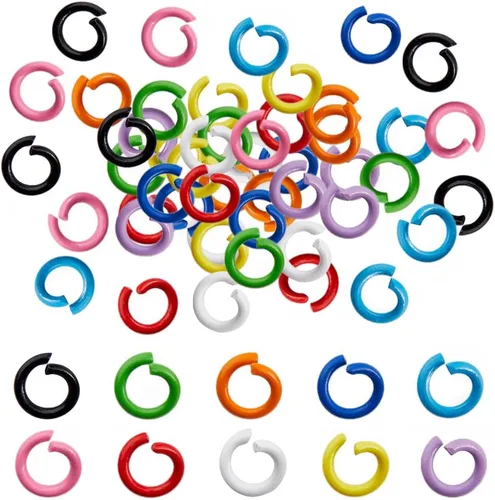 SUNNYCLUE 1 caja de 400 piezas de anillos divididos anillos abiertos salto colorido aleación de metal conector de enlace dividido para accesorios de