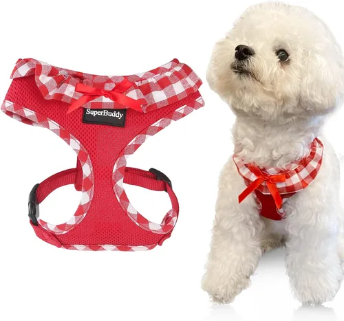 Miniatura 19 de SuperBuddy Arnés para perro de malla suave mejorado, arneses súper transpirables y ligeros para mascotas, para cachorros, perros al aire libre