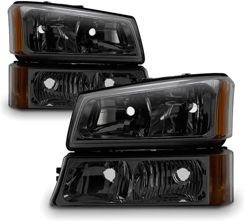 Miniatura 8 de AKKON - Para 2003-2006 Chevy Silverado Avalanche, faros delanteros negros con bisel, lámparas de defensa para conductor+pasajero, par de luces