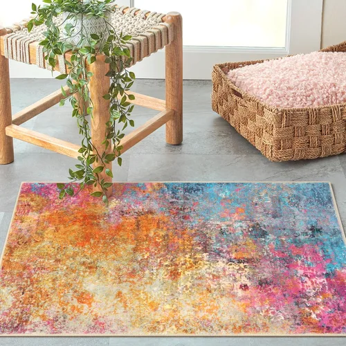 Miniatura 3 de Lahome Alfombra Moderna Abstracta de Área - 2 x 3 pulgadas, Alfombra Pequeña de Cocina Lavable, Alfombras para Entrada, Alfombra de Baño Colorida