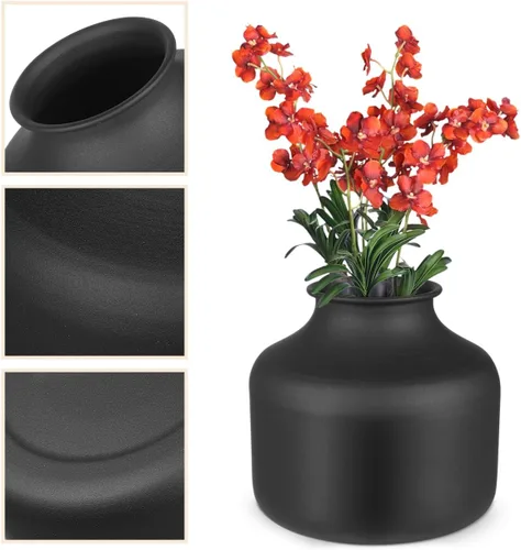 Miniatura 4 de Happyyami Florero de metal mate seco para flores, arreglo floral, soporte para macetas, floreros de brotes de flores, maceta para el hogar, mesa
