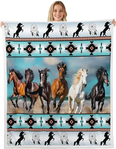 Miniatura 41 de Erosebridal Manta de forro polar de piel de vaca con estampado de leopardo marrón, manta occidental de 50 x 60 pulgadas, manta con estampado de vaca