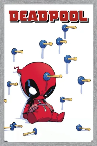 Miniatura 18 de Trends International Marvel Comics Deadpool - Póster de pared de dardos, 22.375 x 34 pulgadas, paquete de impresión premium y colgador negro
