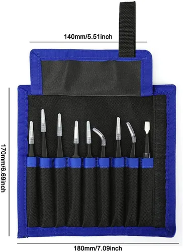 Miniatura 2 de FEITA Juego de pinzas de precisión – FEITA profesional ESD Kit de pinzas antiestáticas de acero inoxidable para electrónica, manualidades, joyería