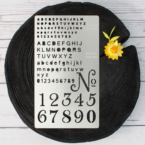 Miniatura 5 de Aleks Melnyk No.422 Plantilla de Metal, Letras Pequeñas, Normógrafo, Pirografía, Quema de Madera, 1 PIEZA, Plantilla, Grabado en Madera y Patrones