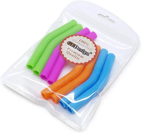 Miniatura 6 de Boquillas de paja de silicona de grado alimenticio, suaves y reutilizables, de acero inoxidable, solo aptas para 5/16 pulgadas de ancho