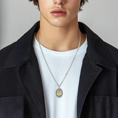 Miniatura 152 de Eusense Saint Necklace Sterling Silver 925 Protection Jewelry for Men Women Patron St Medals Amulet Pendant