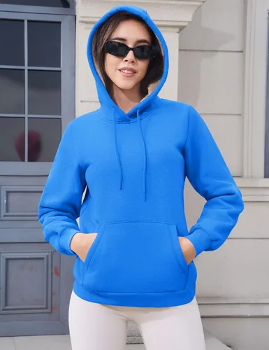 Miniatura 36 de MAGCOMSEN Sudaderas con capucha para mujer, con forro de sherpa, de vellón, para invierno, cálido, pesado, de algodón, con bolsillo