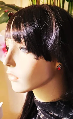Miniatura 8 de Hermoso collar y aretes con colgante de mariquita en tono plateado, cadena de 19 pulgadas, joyería de moda en caja de regalo, Diamante de imitación