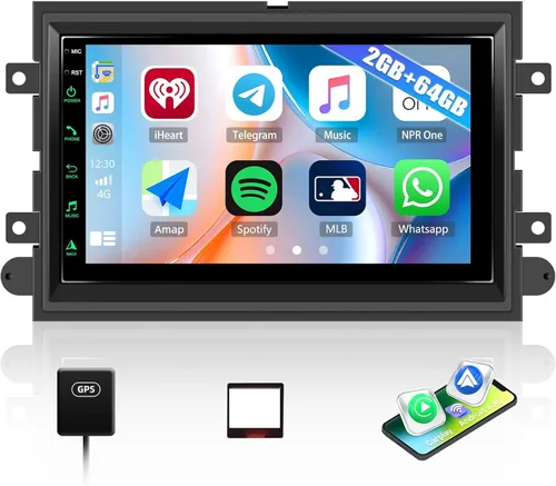 Radio de coche Android 2G+64G para Ford F150 2004-2008 / F250 F350 2006-2010, 7 pulgadas IPS HD pantalla táctil estéreo de coche con CarPlay Andriod