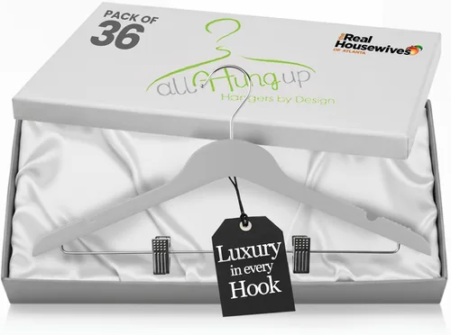 Miniatura 12 de All Hung Up - Perchas delgadas de plástico con clips, diseño que ahorra espacio con agarre antideslizante, duraderas para el uso diario
