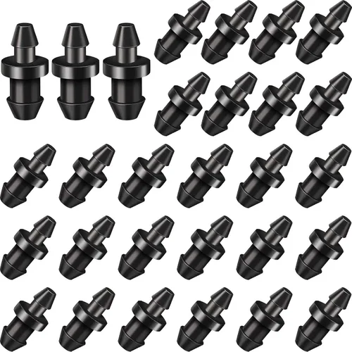 Honoson Tapones de riego por goteo, cierre de tubo de 1/4 de pulgada, tapón de riego para suministros de césped de jardín en el hogar, color negro