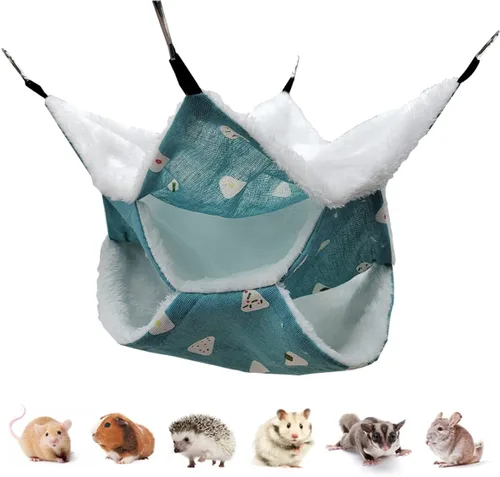Miniatura 10 de LEFTSTARER Hamaca planeadora de azúcar de triple capa, hamaca pequeña para mascotas, accesorios de jaula de planeador de azúcar, ropa de cama