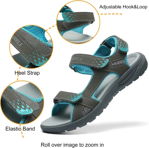 Miniatura 3 de Sandalias para caminar para mujer, sandalias de senderismo impermeables de verano, cómodas y ligeras, deportivas, sandalias deportivas con punta