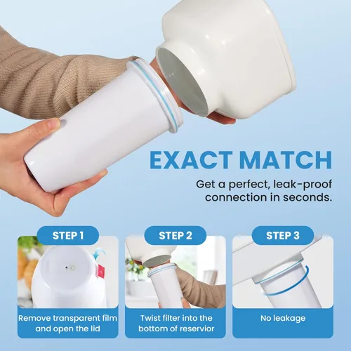 Miniatura 7 de Filtro de agua de repuesto 0 TDS para jarra y dispensador Zero Filtración mejorada de 6 etapas Elimina el 99.9% del plomo, cromo, PFOA/PFOS