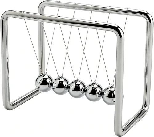 Miniatura 7 de CERROPI Péndulo de Newton con 7 Bolas, Bola de Equilibrio Clásica de Newton, Más de 30 Seg de Tiempo de Balanceo, Dispositivo de Física Científica