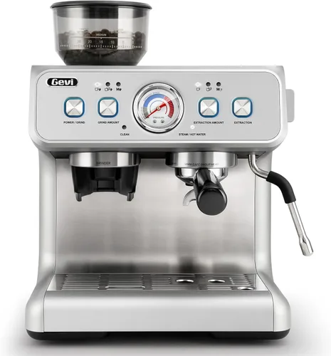 Miniatura 10 de Gevi Máquina de café expreso de 20 barras con molinillo integrado y espumador de leche, cafetera profesional para el hogar, capuchino, café