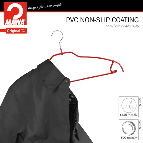 Miniatura 3 de MAWA Clothes Bar Reston Lloyd Silhouette - Percha antideslizante para ahorrar espacio con barra para pantalones y ganchos para falda, estilo 42/FTU
