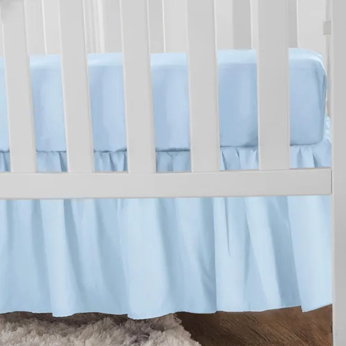 Miniatura 3 de American Baby Company Mini falda para cuna (24 x 38 pulgadas), falda de cama de microfibra ultra suave con volantes, azul, para niños y niñas