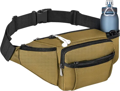 Miniatura 9 de NOOLA Riñonera de Cintura para Hombres Mujeres, Bolsa de Cintura Ligera con Soporte para Botella de Agua, Bolsa de Cintura Ajustable con Múltiples