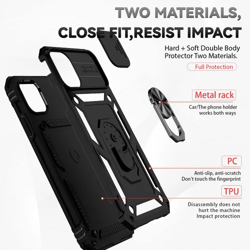 Miniatura 8 de Funda para iPhone 11 Pro Max con cubierta para lente de cámara, protector de pantalla HD, protección contra caídas de grado militar, soporte