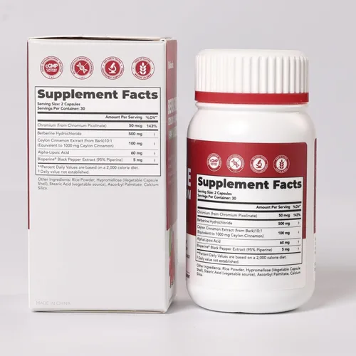 Miniatura 9 de Berberina HCL de 500 mg con canela de Ceilán, soporte metabólico 5 en 1 con BioPerine®, ALA y cromo, apoyo energético y bienestar, 60 cápsulas