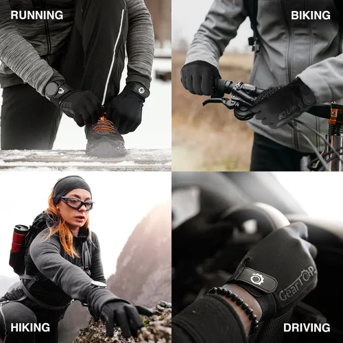 Miniatura 4 de GearTOP Football Gloves for Men & Women for Cold Weather, Touchscreen Winter Gloves Men Running Gear, Warm Glove Liners for Hiking, Freezer Gloves