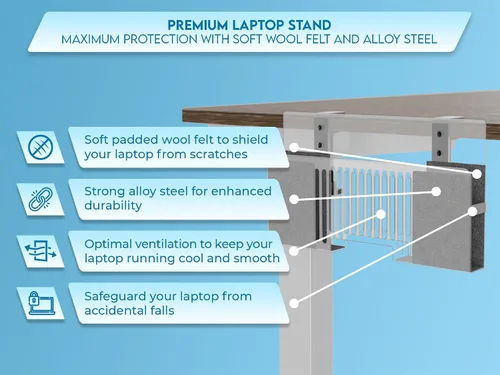 Miniatura 5 de Soporte vertical para portátil de montaje lateral para almacenamiento de escritorio, se adapta a