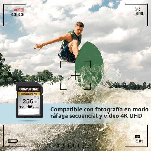 Miniatura 7 de Recuperación de datos de 5 años: tarjeta SD GIGASTONE de 256 GB, cámara 4K Pro, tarjeta de memoria A1 V30 SDXC 4K UHD Video compatible con cámara