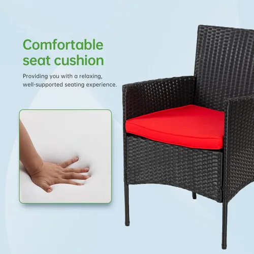 Miniatura 5 de PayLessHere Juego de Muebles de Exterior de 4 Piezas, Juego de Muebles Modulares de Patio Resistente al Agua, Juego de Conversación con 3 Sillas