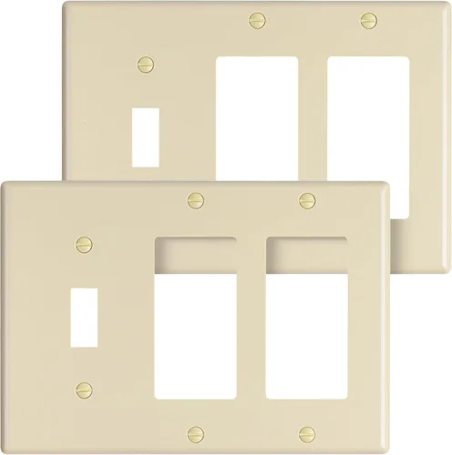 Miniatura 8 de Bates - Placa de pared combinada, interruptor de palanca individual/decorador doble, negro, 6.34 x 4.5 pulgadas, tamaño estándar, placa de pared