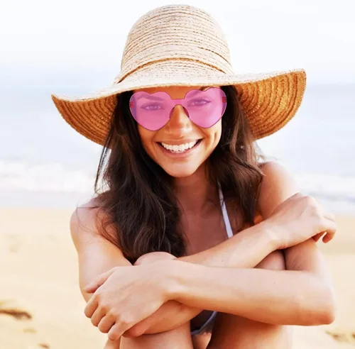 Miniatura 5 de Virtue morals Gafas de sol con forma de corazón para San Valentín, Mardi Gras, regalos de fiesta de verano para mujeres..