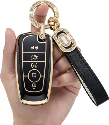 Funda para llavero de TPU adecuada para Ford F150 F250 F350 F450 F551 Edge Explorer Smart Key Fob, Modelo A (negro).