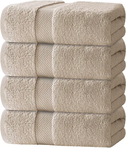Miniatura 20 de White Classic - Juego de toallas de baño de lujo, grandes, 4 piezas - 700 GSM de algodón turco ultra suave, 27 x 54 pulgadas Toallas de baño