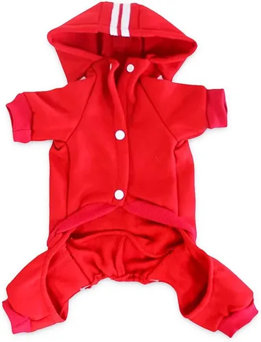 Miniatura 2 de MeowWow Sudadera con Capucha para Cachorro Perro Pequeño Suéter 4 Patas Perros Mono Sudadera de Forro Polar Conjunto para Mascota Ropa de Invierno