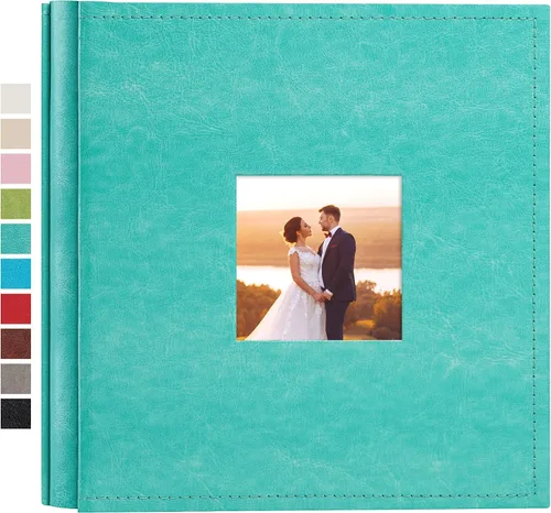 Miniatura 28 de potricher Álbum de fotos pequeño de 4 x 6 pulgadas, 200 fotos, cubierta de cuero, libro de fotos con 200 bolsillos horizontales para familia, boda