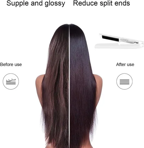 Miniatura 3 de Alisador y rizador de cabello 2 en 1 con panel aplanador de cerámica 3D que hace que el cabello sea suave, control digital inalámbrico recargable