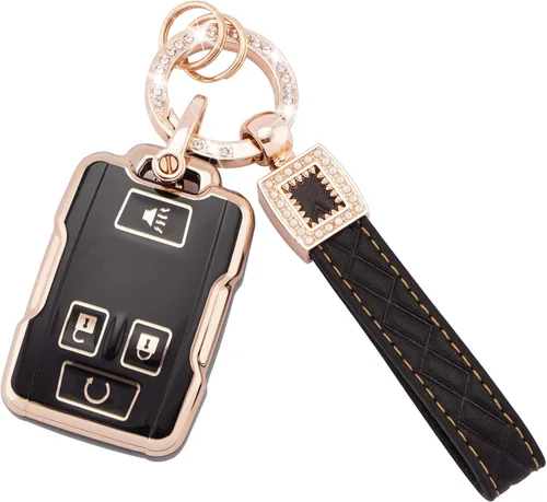 Miniatura 49 de Ekala para Honda Funda para Llavero con Llavero de Cuero, 5 Botones Carcasas de Teclas de TPU Suave Compatibles con Honda Civic Accord Pilot CR-V