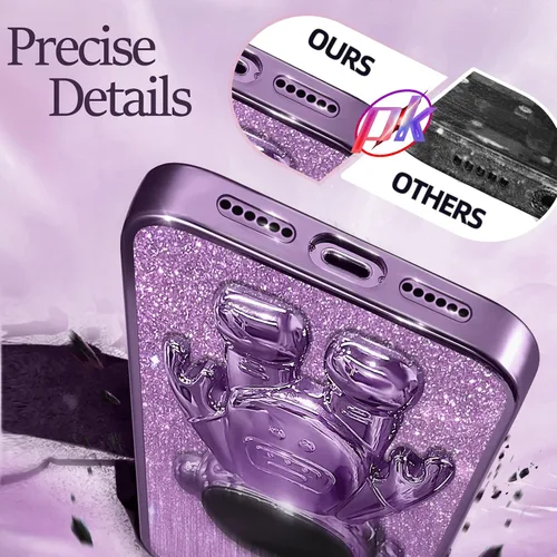 Miniatura 186 de Buleens Funda para iPhone 11 Pro Max Astronauta, Fundas Transparentes para iPhone 11 ProMax con Papel con Purpurina y Soporte de Astronauta, Mujeres