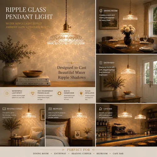 Miniatura 6 de Luces colgantes, lámpara colgante ajustable de 11.8 pulgadas, lámpara colgante de cable de 6.5 pies, pantalla de vidrio transparente, lámpara