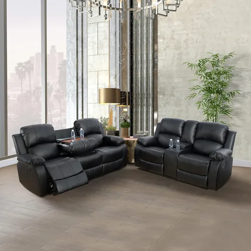 Miniatura 7 de Beverly Fine Furniture Alpine - Juego de sillón reclinable para sala de estar, sofá de dos piezas, color jengibre