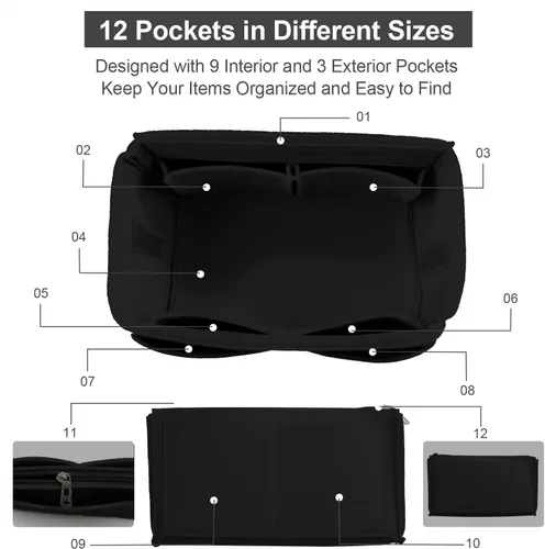 Miniatura 3 de OMYSTYLE - Organizador de bolsa, organizador de bolsas de fieltro para bolsa y bolso, organizador de bolsa de mano con 5 tamaños