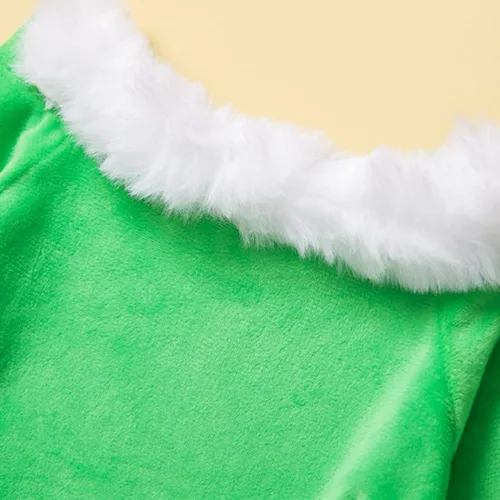 Miniatura 4 de Traje de fiesta de Navidad para bebés y niñas conjunto de 2 unidades sin espalda línea A vestido de niña