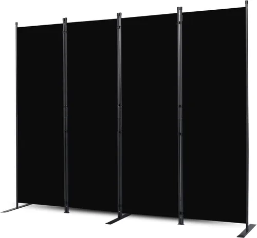 Miniatura 19 de CHOSENM Divisor de pared, 4 paneles divisores de habitación y pantallas de privacidad plegables con pies de soporte más anchos, pantalla de Gris