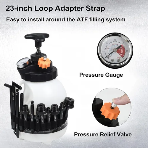 Miniatura 2 de SMOTIVEPRO Bomba de fluido de transmisión automotriz Sistema de llenado ATF Bomba manual de transferencia de fluidos 3L con 12 adaptadores
