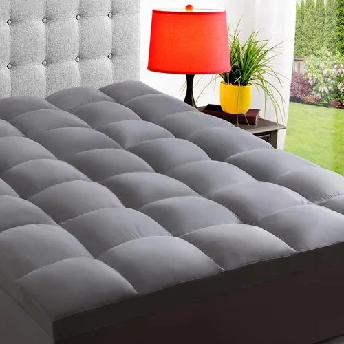 Miniatura 11 de ELEMUSE - Cubrecolchón refrescante individual, negro, para dolor de espalda, extragrueso, suave con cubierta de almohada de felpa con esquinas